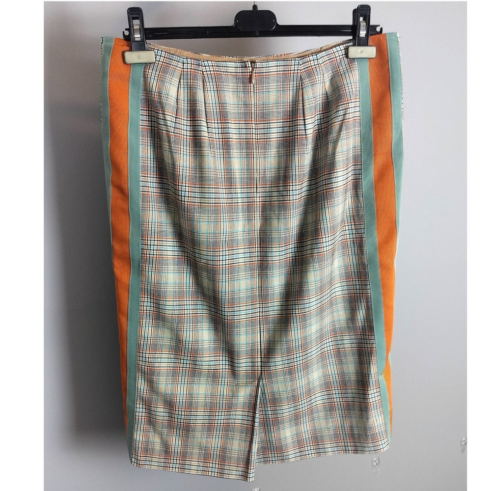 Antonio Marras Plaid Striped Tailored Pencil Skirt Women L Multicolor‎ Italian
